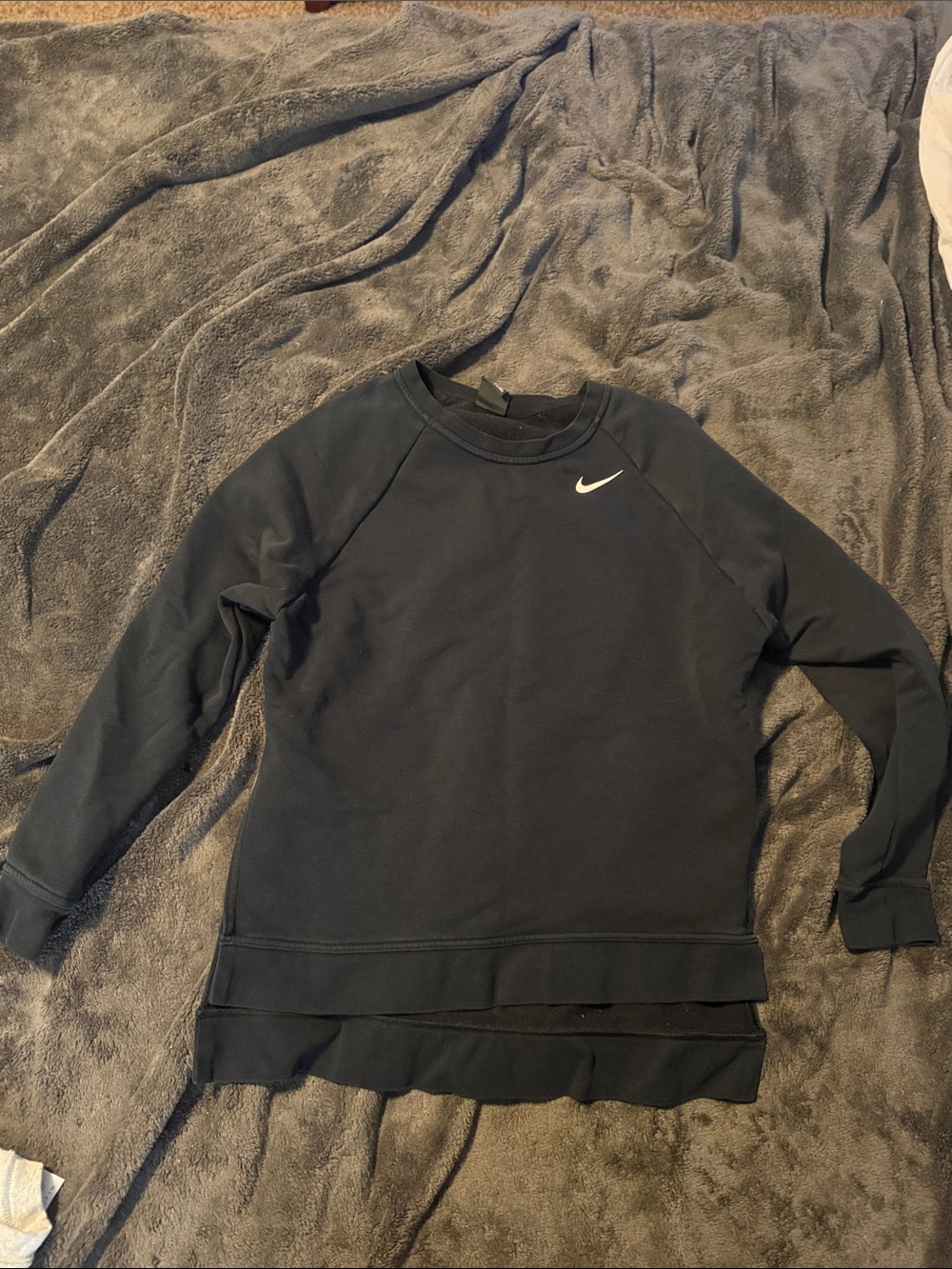 Nike Black Crewneck Sweatshirt with White Swoosh